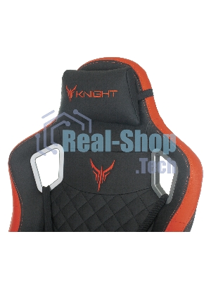 Кресло Knight OUTRIDER черный/красный, экокожа, 120 кг, механизм качания
