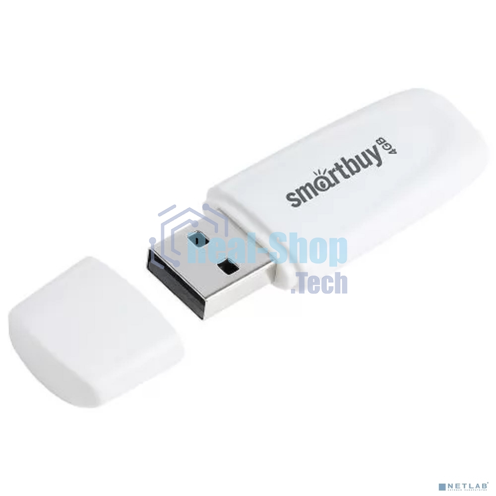 Флешка USB Smartbuy R/W Scout White (SB004Gb2SCW), 4Gb, USB 2.0, R/W 10/7, белый