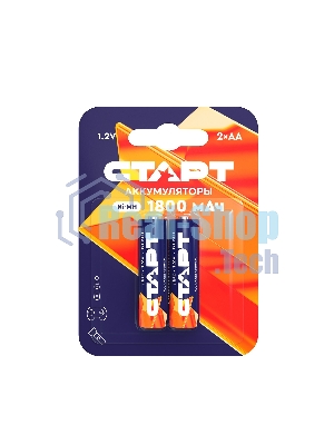 Аккумуляторы СТАРТ HR6 AA 1800mAh Ni-MH BL2 24/384, AA, 1800 мА·ч, 2 шт. в блистере