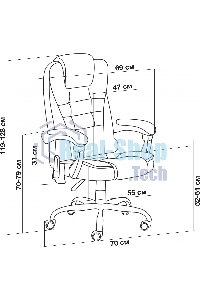 Кресло компьютерное Cactus CS-CHR-OC03M-BR темно-коричневый, эко.кожа, с подголовником