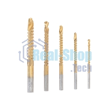 Набор cверл-фрез по металлу Kranz 3-4-5-6-8мм, HSS, ТИТАН, цилиндрический хвостовик, 5 шт.