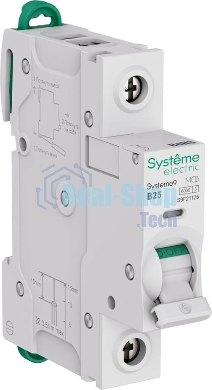 Автоматический выключатель Systeme Electric S9F21125 Systeme9 B 25A 1P 6kA 230В