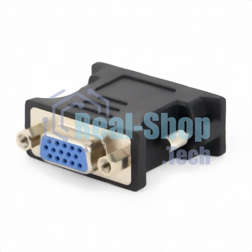Переходник DVI-VGA Cablexpert A-DVI-VGA-BK, 29M/15F, черный, пакет