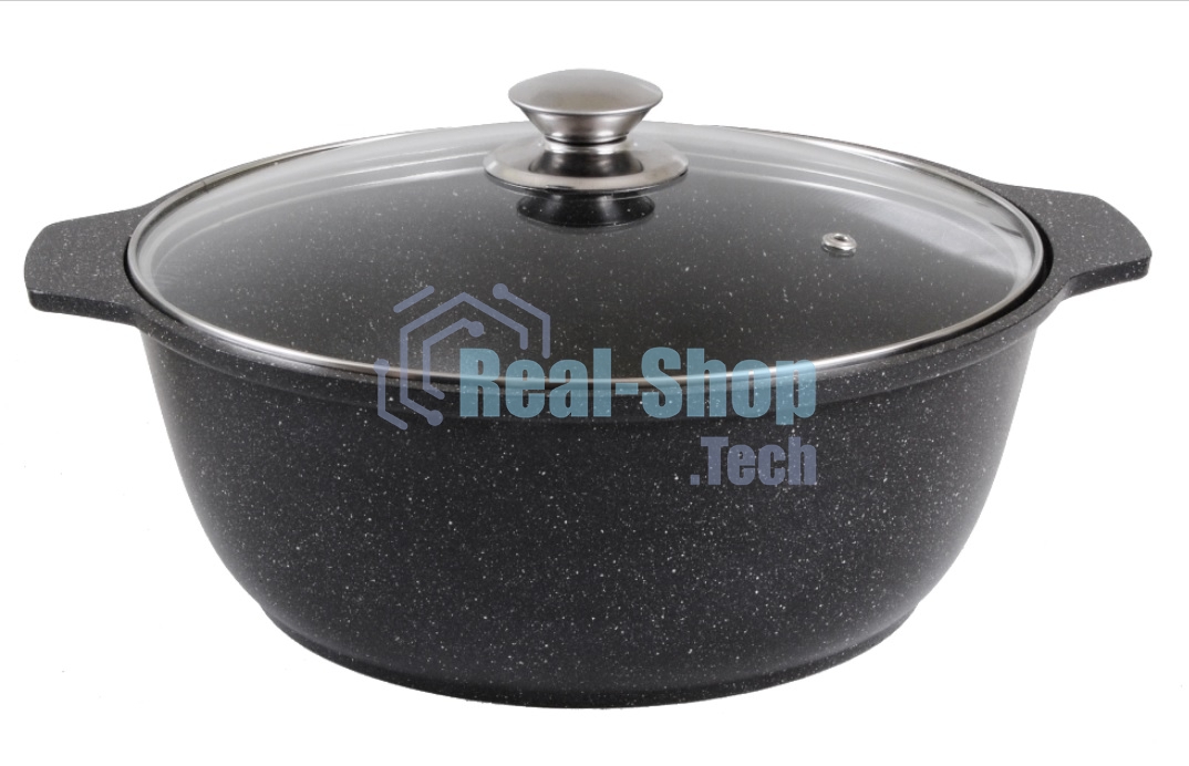 Кастрюля-жаровня Kukmara 4 л со стек. кр., АП (темный мрамор) ЖМТ42а