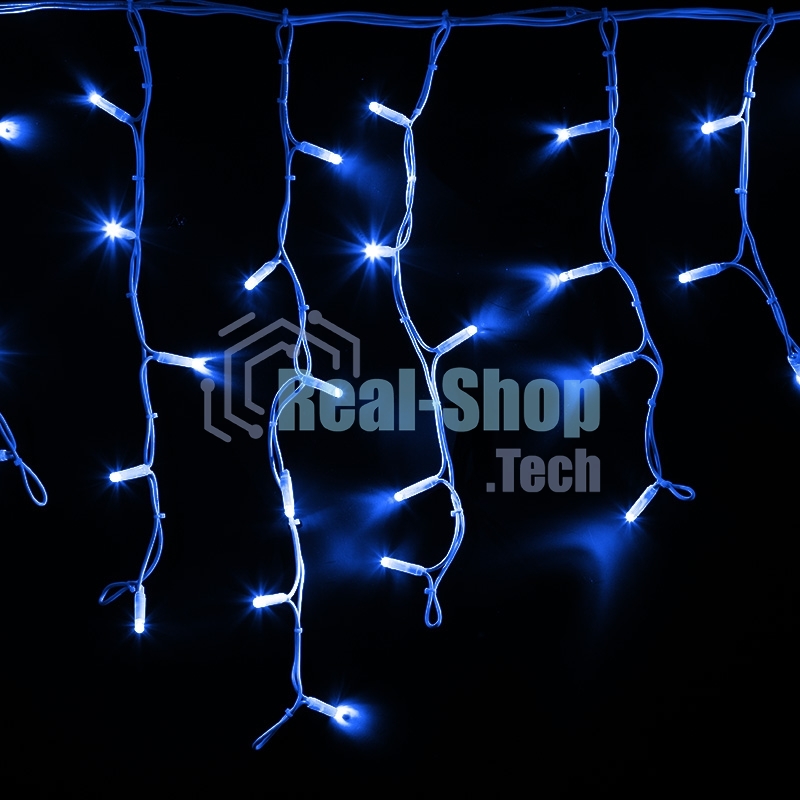 Гирлянда Neon-night Айсикл (бахрома) светодиодный, 4,0 х 0,6 м, белый провод каучук, 230 В, диоды синие, 128 LED