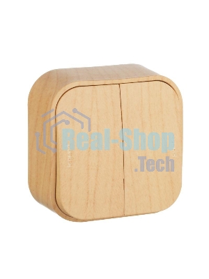 Выключатель 10A 2-клав., дерево Quteo Выключатель 10A 2клав., дерево