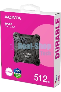 Внешний SSD ADATA SD620, 512 Gb, USB 3.2 Gen 2 Type-A, R/W 520/460, черный