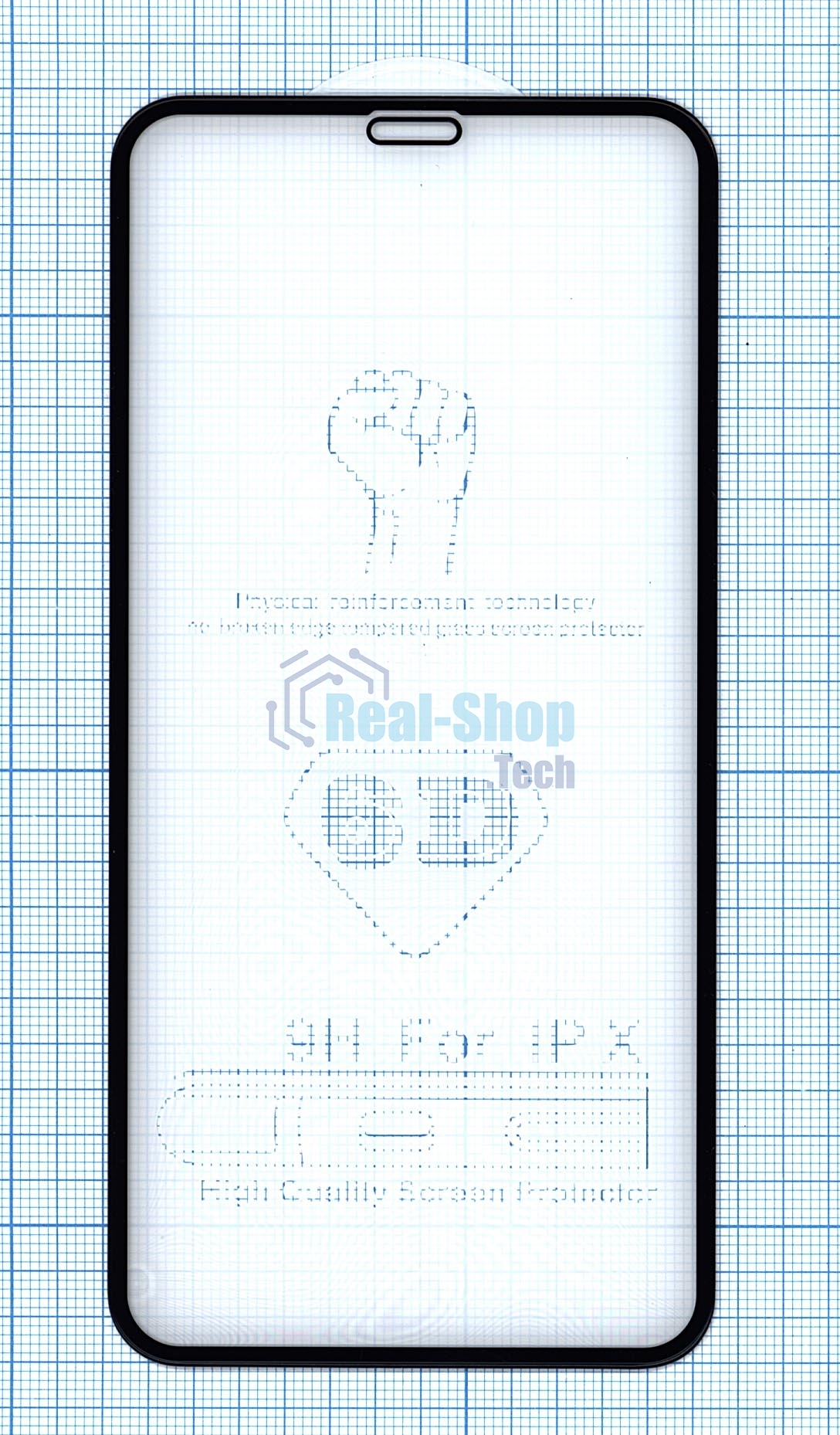 Защитное стекло 4D для Apple iPhone X черный