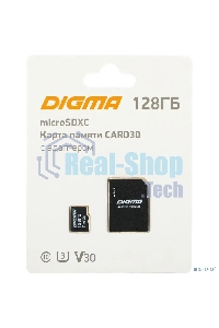 Флеш карта microSDXC 128Gb Class10 Digma CARD30 + adapter