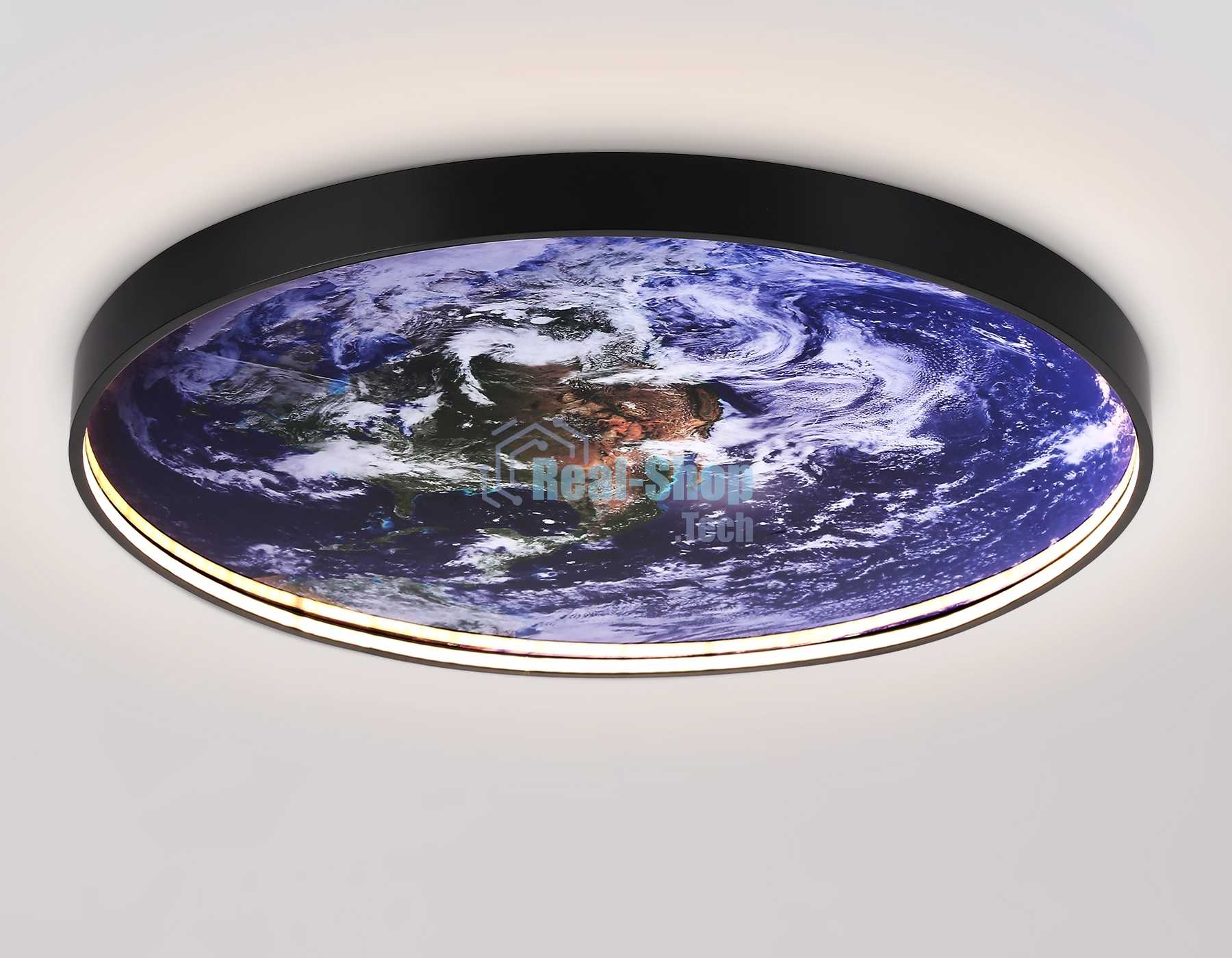 Настенно-потолочный светодиодный светильник Ambrella light FW11135 BK черный 38W LED 3000-6400K D600*38