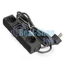 Удлинитель ExeGate ECE-4-1.8B (EX285810RUS), черный, 1.8 м, Евровилка с заземлением, 4 евророзетки с заземлением, 2200 Вт