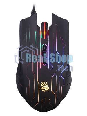 Мышь проводная A4Tech Bloody Q82 черный, 3200 dpi, USB, кнопки - 8