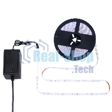 Комплект светодиодной ленты 5 м с блоком питания IP65, холодное белое свечение 6500 К LAMPER