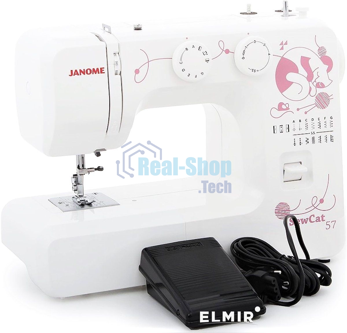 Швейная машина Janome Sew Cat 57 белый/рисунок