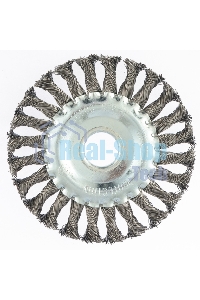 Щетка Matrix для УШМ 125 мм, посадка 22,2 мм, плоская, крученая металлическая проволока