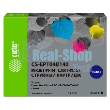 Картридж струйный Cactus CS-EPT04B140 черный (120 мл) для Epson WorkForce Pro WF-C8190, WF-C8690