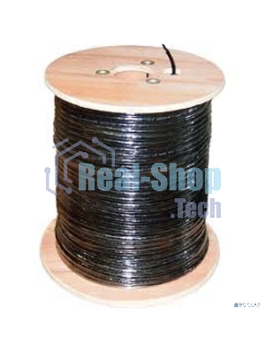 Кабель витая пара Rexant F/UTP, cat.5e, PE, 4PR, 24AWG, внешний, черный, с тросом, 305 м