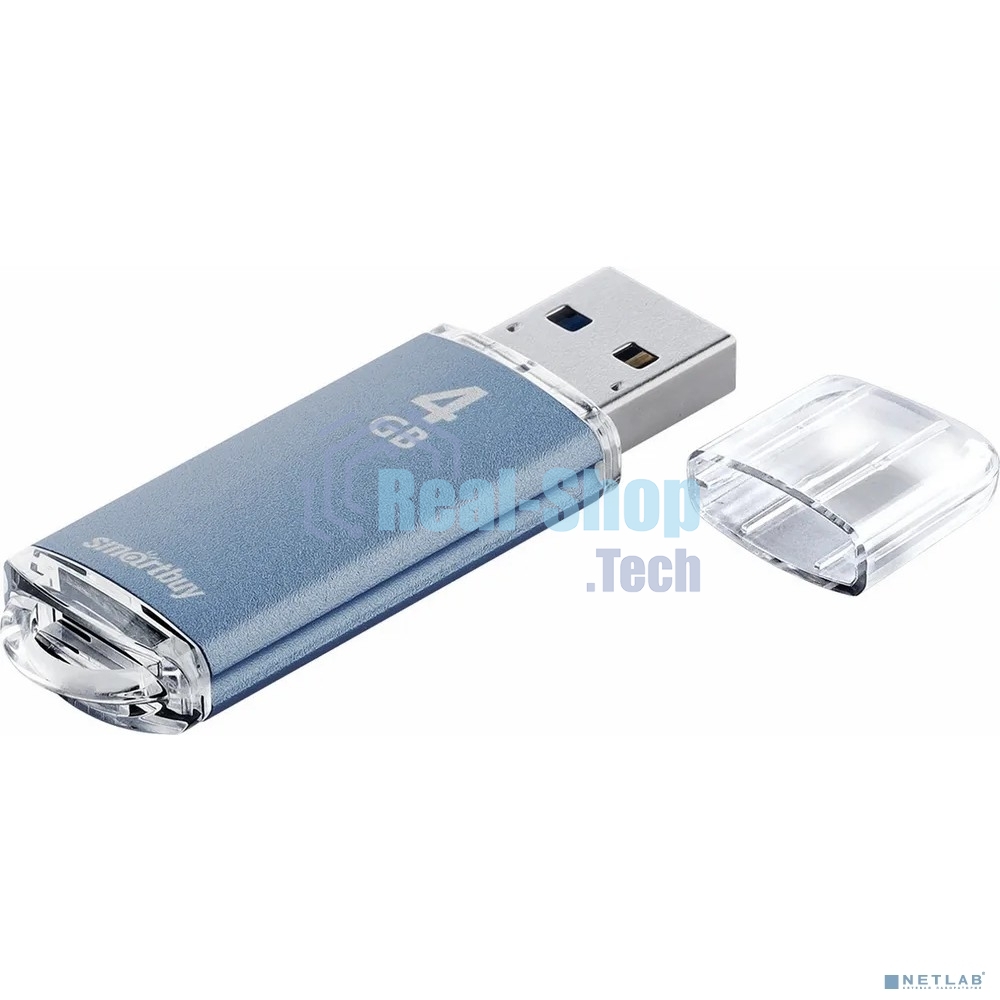 Флешка USB Smartbuy V-Cut Blue (SB4GbVC-B), 4Gb, USB 2.0, R/W 25/15, голубой
