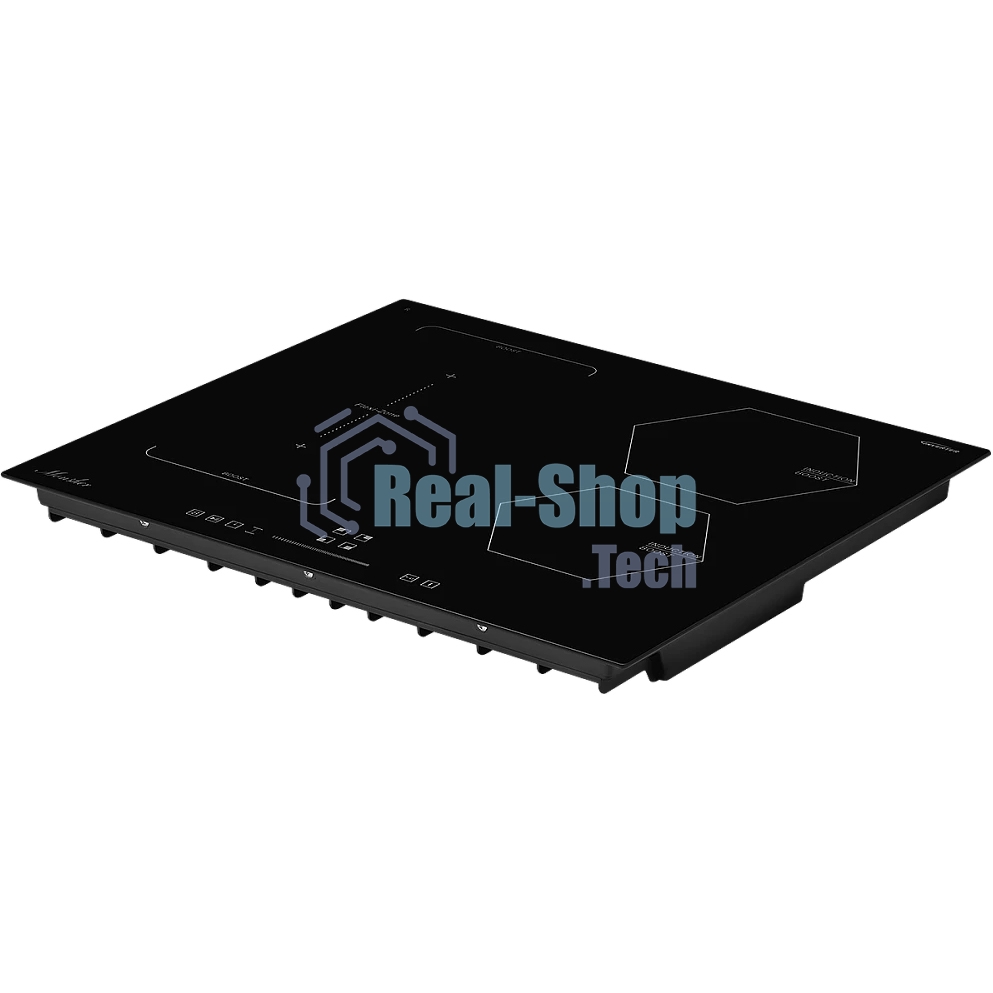 Индукционная варочная панель MONSHER MHI 6016, индукция, инвертер, 60 см, 9 уровней мощности, бустер, Stop and Go, автоматическое отключение, таймер, индикатор остаточного тепла, сенсорное/слайдерное управление, черный