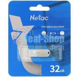 Флешка USB Netac U785 (NT03U785C-032G-30PN), 32Gb, USB 3.0/TypeC, R/W 110/45, серебристый