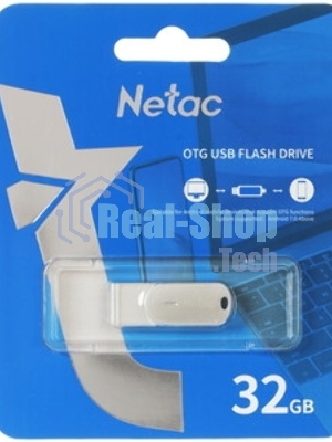 Флешка USB Netac U785 (NT03U785C-032G-30PN), 32Gb, USB 3.0/TypeC, R/W 110/45, серебристый