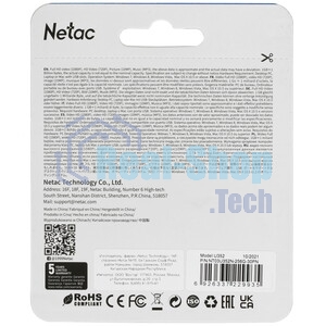 Флешка USB Netac U352 (NT03U352N-256G-32PN), 256Gb, USB 3.0, R/W 110/50, серебристый