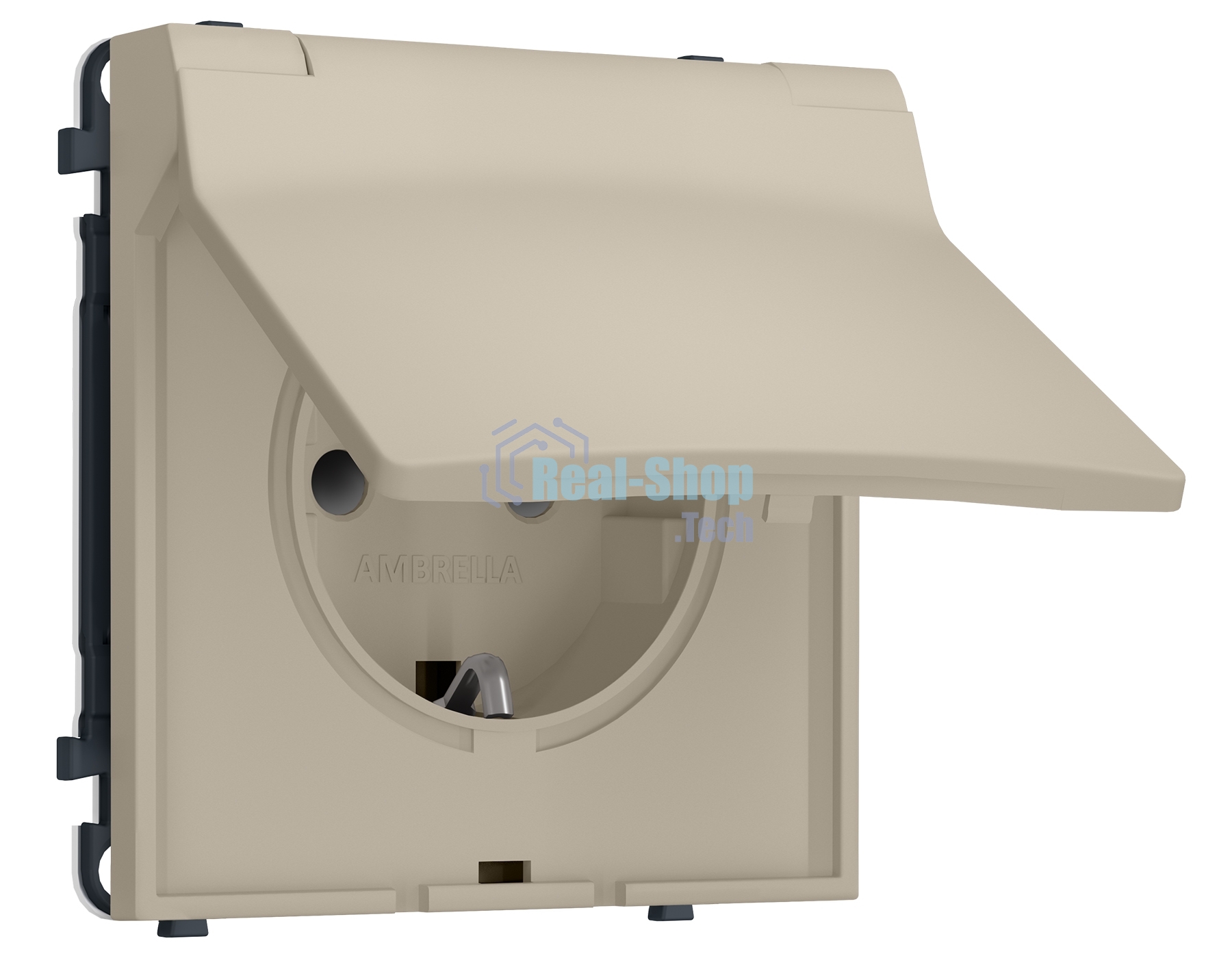 Комплект механизма электрической розетки SIGMA Кашемир 50Hz 2P+E с/з с/ш и крышкой IP44 16A-250V QUANT PRO (SP3480, PR141)
