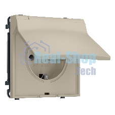 Комплект механизма электрической розетки SIGMA Кашемир 50Hz 2P+E с/з с/ш и крышкой IP44 16A-250V QUANT PRO (SP3480, PR141)