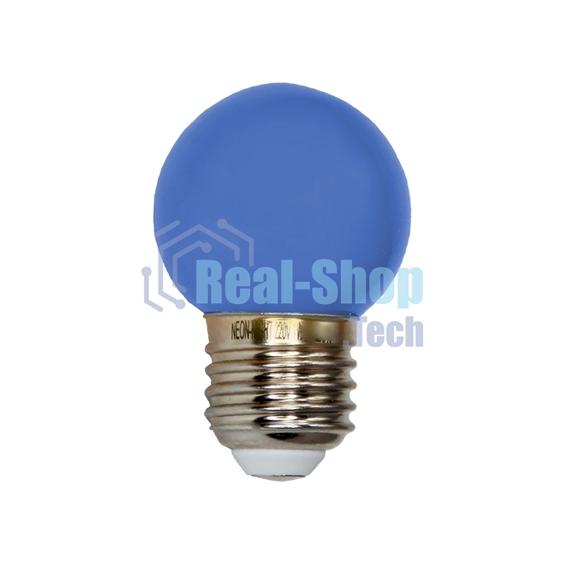Лампа светодиодная Neon-night d-45 3 LED 1Вт шар E27 25лм 220В синий