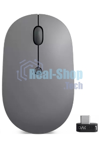 Мышь беспроводная Lenovo Go серый, 2400 dpi, радиоканал, USB-C, кнопки - 3