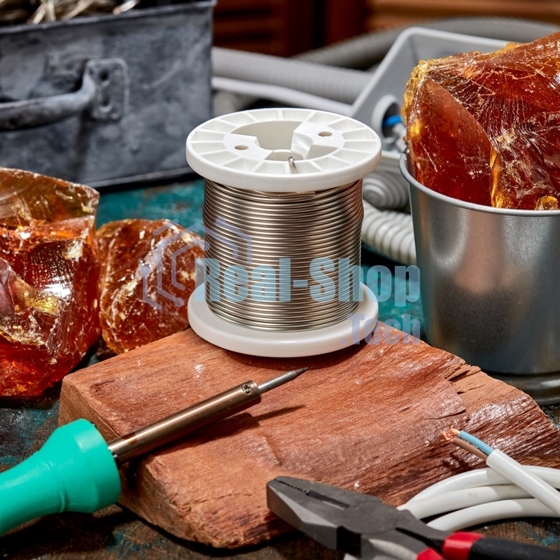 Припой ПОМ-3, 500г, Ø2мм, (олово 97%, медь 3%), бессвинцовый, ГОСТ 21931-76, катушка Rexant