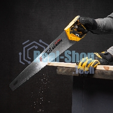 Ножовка по дереву Denzel 500 мм, 9 TPI, зуб 3D, двухкомпонентная рукоятка