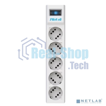 Сетевой фильтр ZIS PILOT Surge protector Pilot SG5 5 outlets (GP), 10A/2.2kVt, automatic circuit-breaker, 10 m