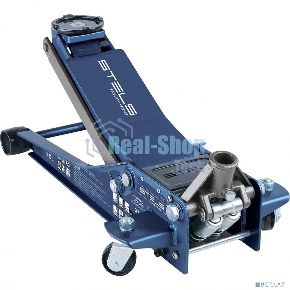 Домкрат гидравлический подкатной Stels 51136, быстрый подъем 3т low profile quick lift 75-515 мм про