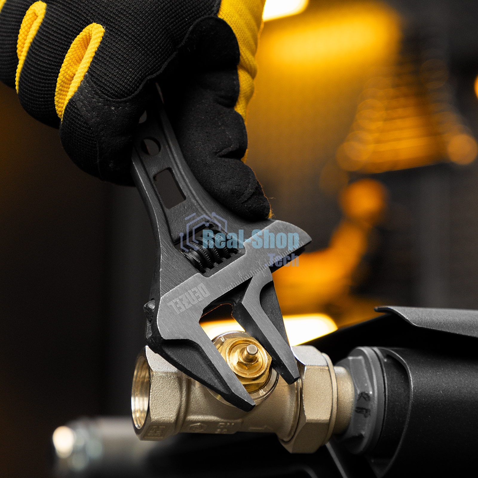 Ключ разводной Denzel 155 мм, CrV, кованый, укороченная рукоятка