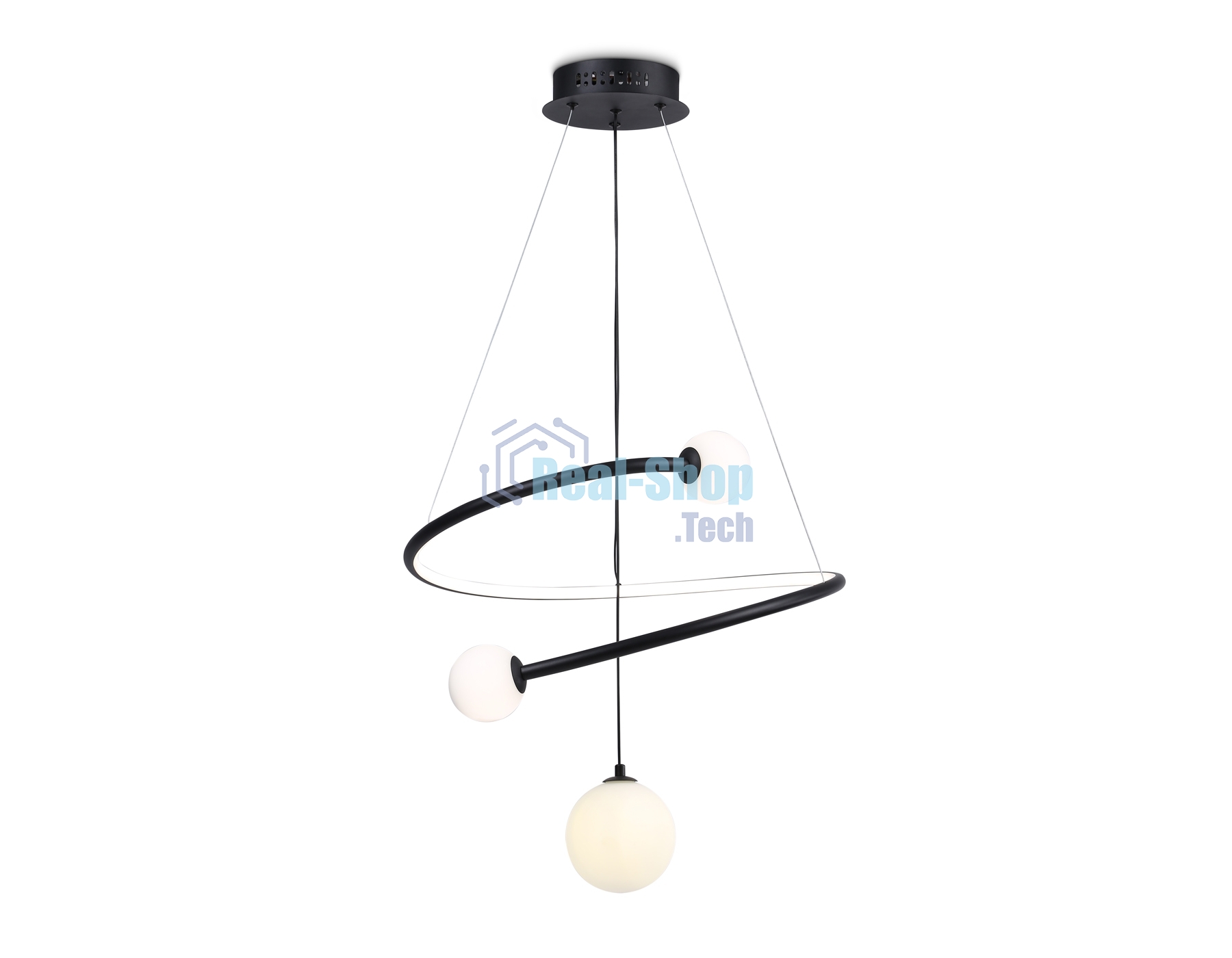 Светильник Ambrella light FL66303 BK черный 39W 3000K-6400K+G9 D500*1200 (ПДУ ИК)