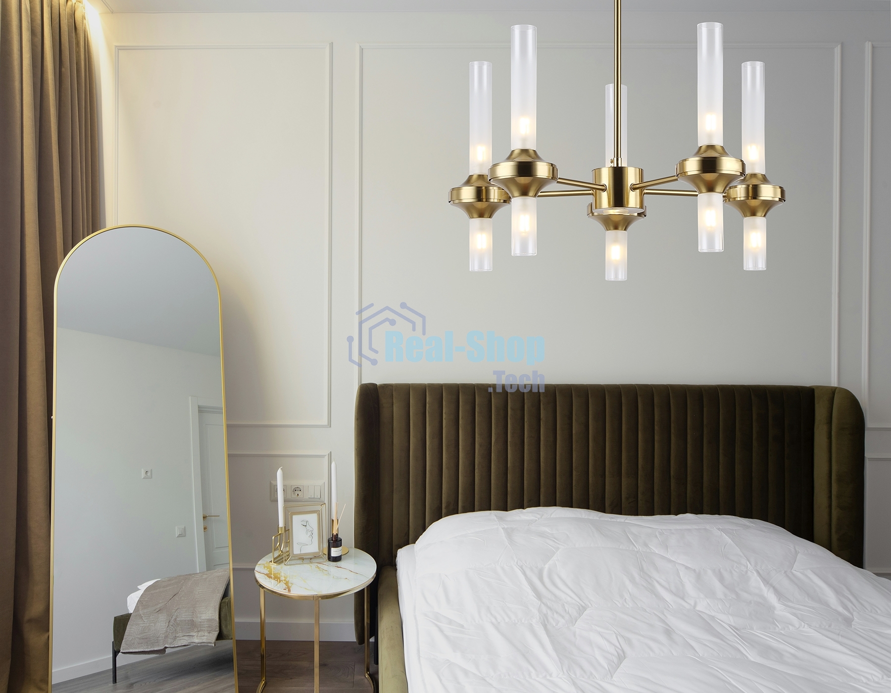 Люстра Ambrella light LH55358/10 BS/CL латунь/прозрачный G9/10 max 30W D550*690