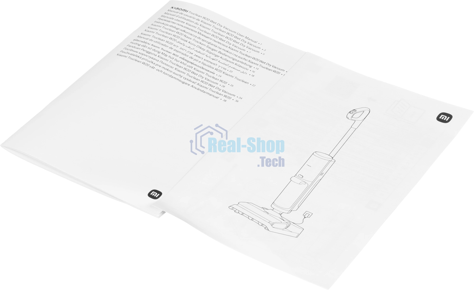 Пылесос вертикальный Xiaomi TRUCLEAN W20 WET DRY белый, питание от аккумулятора, 200 Вт, уборка влажная/сухая, пылесборник 0.55 л, работа от АКБ max 30 мин