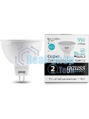 Лампа светодиодная Gauss 13529 LED Elementary MR16 GU5.3 9Вт 4100К