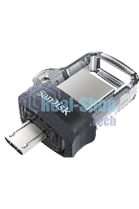 Флешка USB 128Gb SanDisk Ultra Android Dual OTG, m3.0/USB 3.0, черный