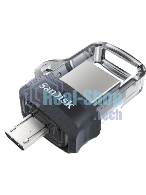 Флешка USB SanDisk Ultra Dual OTG (SDDD3-128G-G46), 128Gb, m3.0/USB 3.0, R/W 100/40, черный