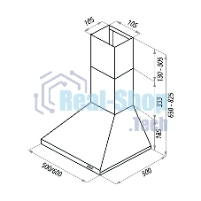 Вытяжка каминная Maunfeld Aire 50 белая, 50 см, 500 куб. м/ч, 48 дБ