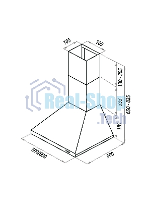 Вытяжка каминная Maunfeld Aire 50 белая, 50 см, 500 куб. м/ч, 48 дБ