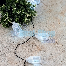 Каскад Lamper Керосиновая Лампа LED 5 м с выносной солнечной панелью 2 м и аккумулятором, IP65, 2 режима работы: мигание и постоянное теплое белое све