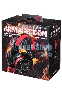 Наушники Oklick HS-G300 черный/красный 2.2 м мониторы оголовье (AH-V1)
