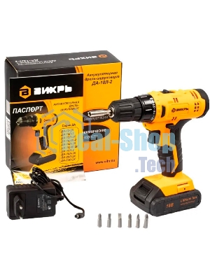Дрель-шуруповерт аккумуляторная Вихрь ДА-18Л-2 72/14/16, Аккумуляторная, 18В