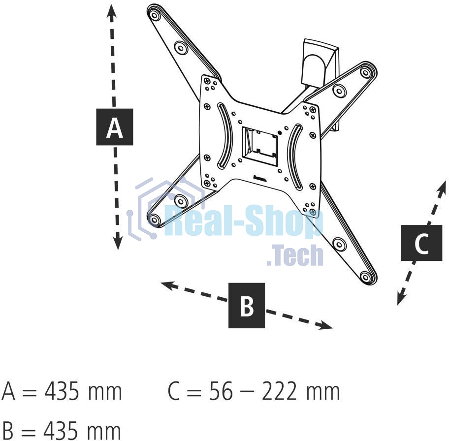 Кронштейн для телевизора Hama 00220823 черный 32