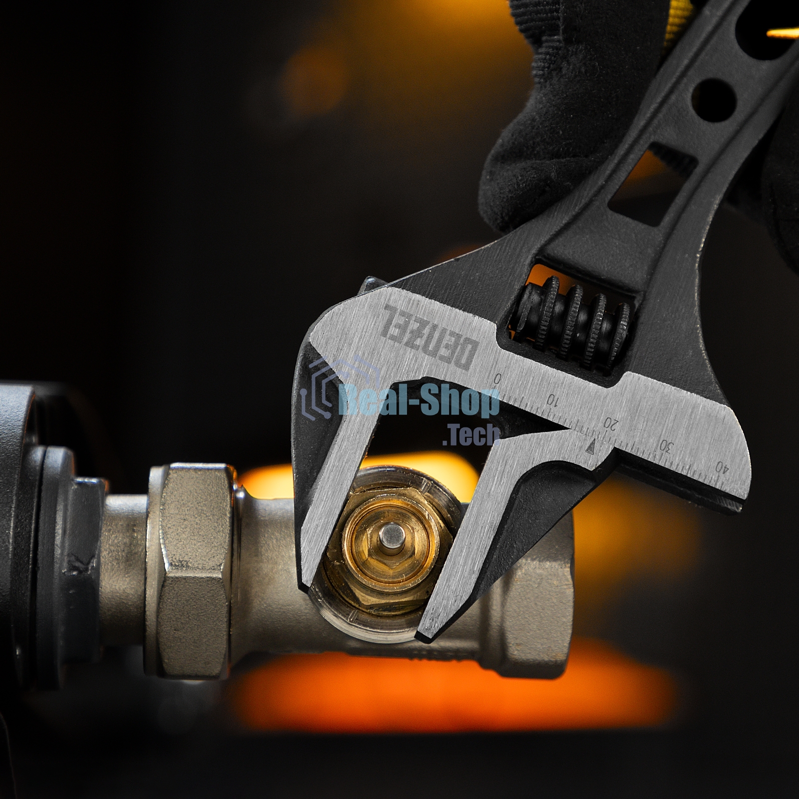 Ключ разводной Denzel 155 мм, CrV, кованый, укороченная рукоятка