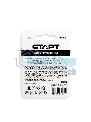 Аккумуляторы СТАРТ HR6 AA 1800mAh Ni-MH BL2 24/384, AA, 1800 мА·ч, 2 шт. в блистере