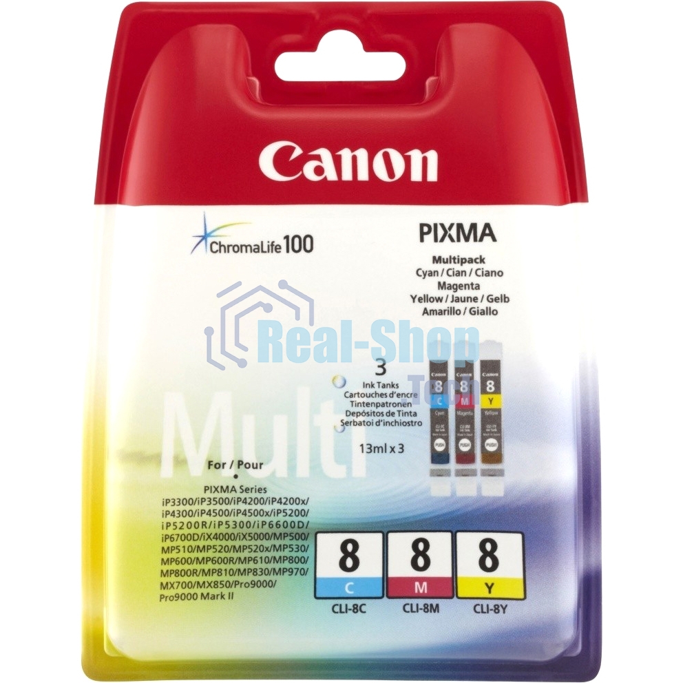 Картридж струйный Canon CLI-8C/M/Y 0621B029 голубой/пурпурный/желтый (420 стр.) для Canon Pixma iP6600D/iP4200/5200